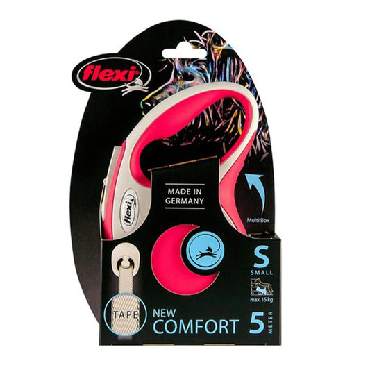 Flexi Comfort Small red & White 5m Retractable Tape Leash for Dogs (Up to 15kg)