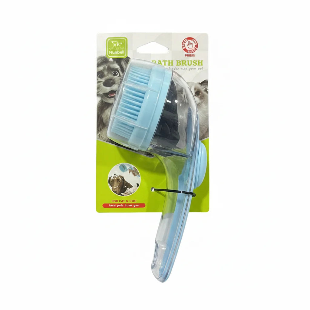 nunbell pet bath brush long hand