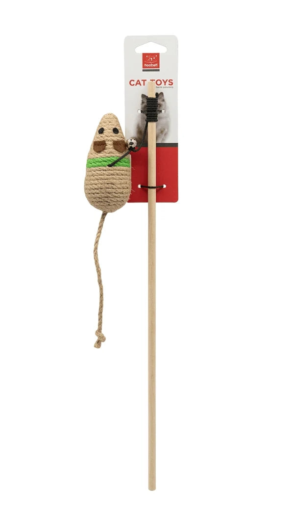 Cat Teaser Wand rat Beige Toy