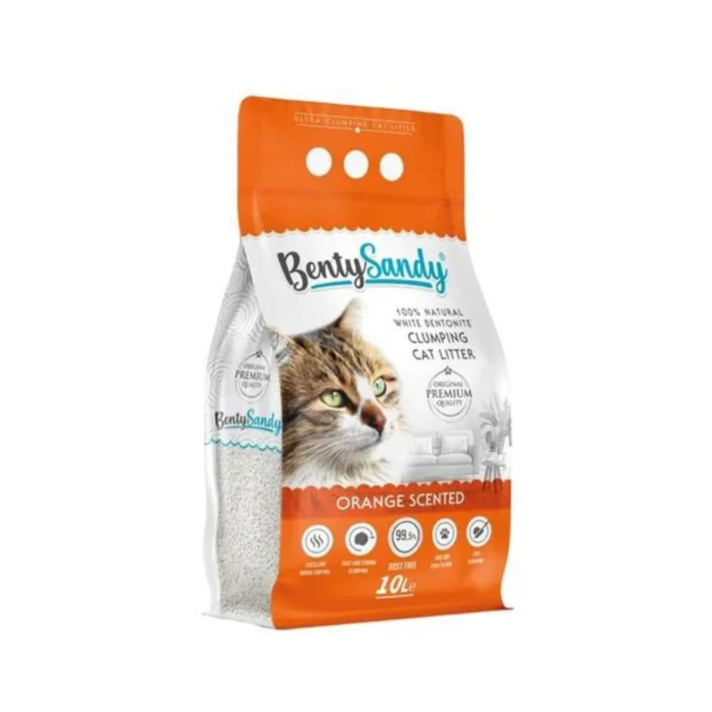 Benty Sandy Clumping Cat Litter orange Scent 10L