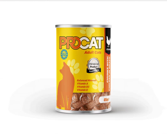 Procat wet food chunks with chicken for adult cat