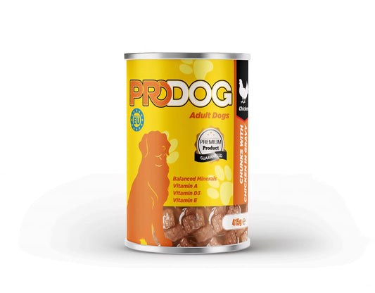 Prodog wet food chunks with chicken for adult dog