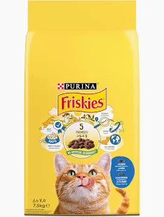 Purina Friskies Dry Food with Salmon & Vegetables for Adult Cats7.5 kg