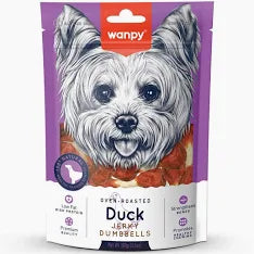 Wanpy dog treats with duck jerky dumbbells 100g