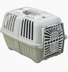 Pratiko Green & White Pet carrier Crate (55x33x38cm)