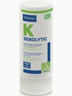 Virbac Sebolytic Purifying & Cleansing Dermatological Pet Shampoo for Greasy Scaly & Smelly Skin 250ml