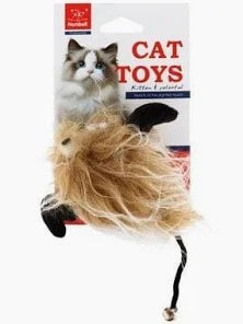Nunbell Brown Plush Cat Toy with Bell