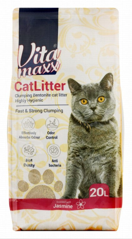 Vita Maxx Antibacterial Bentonite Clumping Cat Litter jasmine Scent 20L