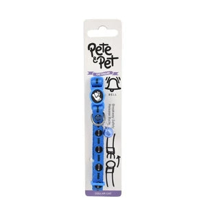 Pete & Pet Small Black & Blue Cat Collar with Bell
