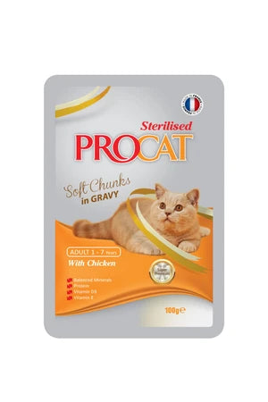Procat wet food with chicken for sterilized cat 100g