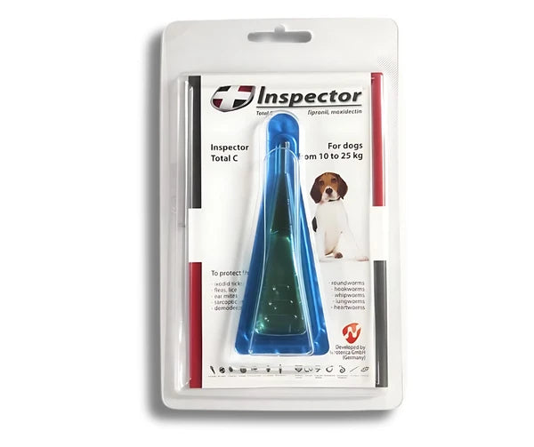 Inspector Total K Anti-Flea Tick  Lice Spot-On Solution with Fipronil  Moxidectin for Dogs (10-25kg)