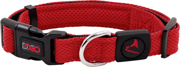 DOCO Athletica Small Black & Red Mesh Dog Collar (28-40x2.0cm)