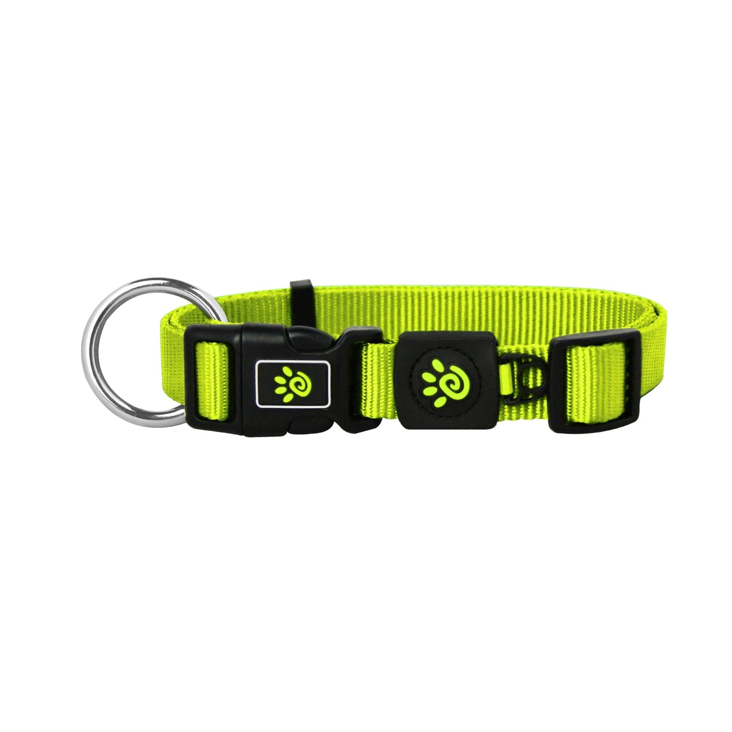 DOCO dog collar medium Nylon o-ring lime (35-51x2cm)